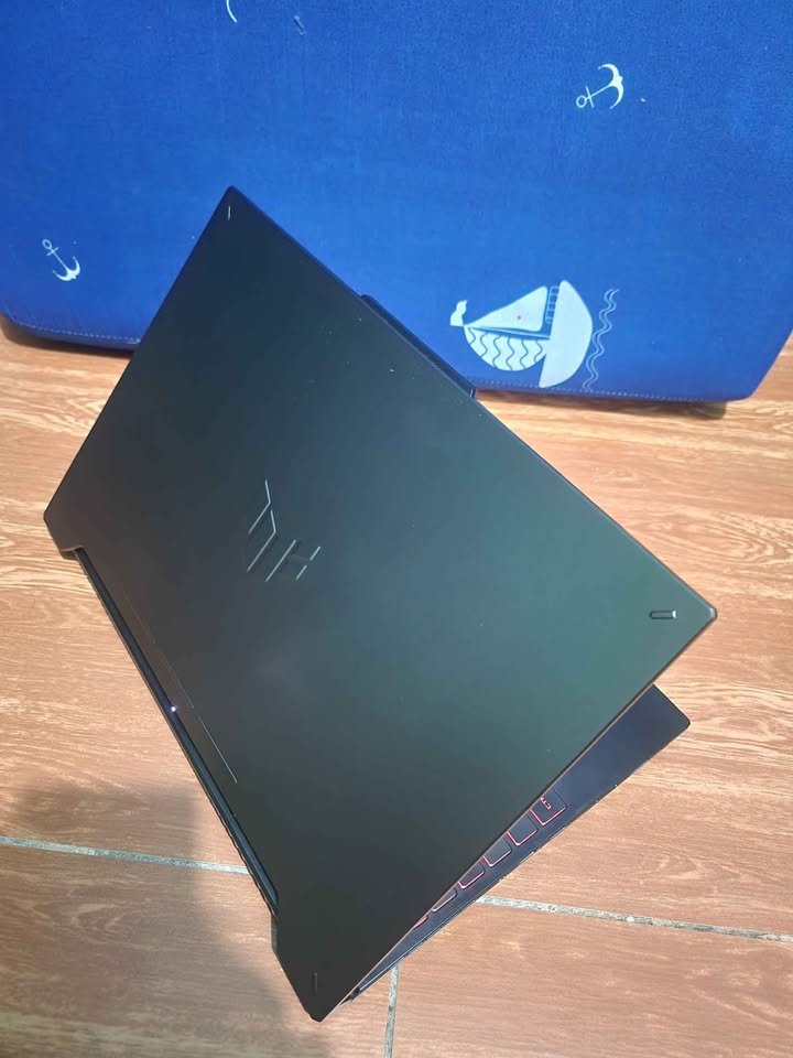 ASUS TUF A15 gaming laptop top angle highlighting rugged build quality