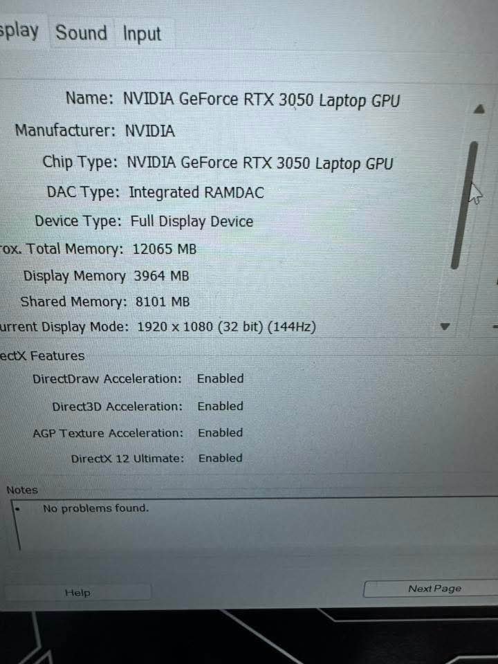 NVIDIA GeForce RTX 3050 Laptop GPU specifications on ASUS TUF Gaming A15