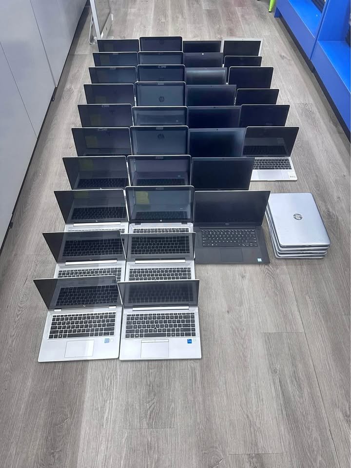 Professional laptop testing units are organised for durability and benchmark testing