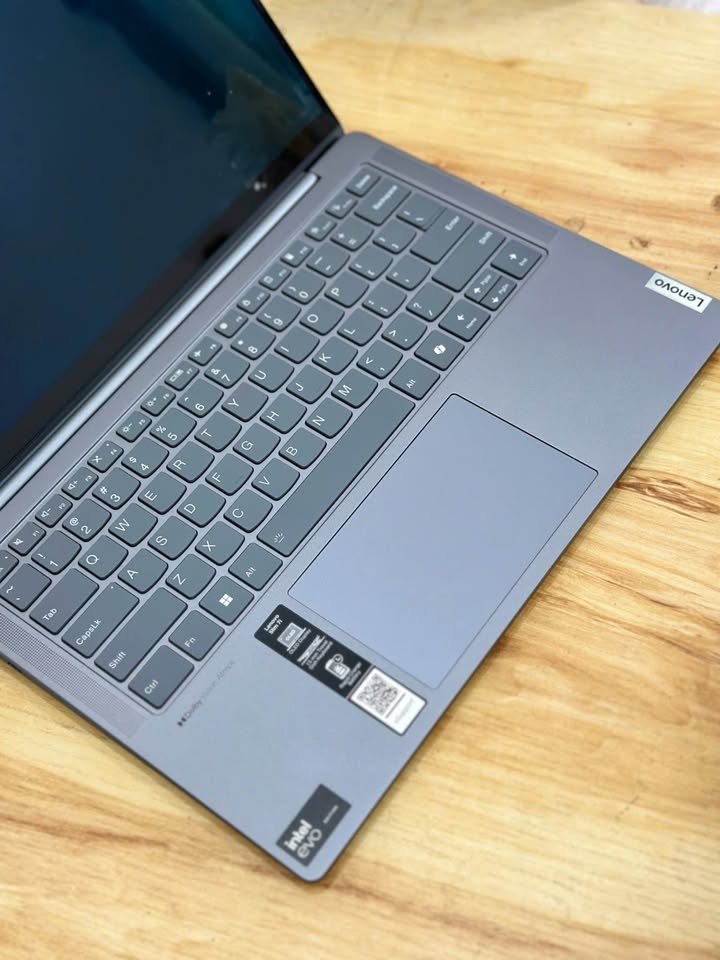 Shot of Lenovo Yoga Slim 7 Ultra 5 125H laptop keyboard area with trackpad
