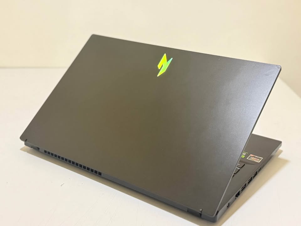 Acer Nitro V 15 gaming laptop rear view showcasing the back ventilation grille and left side USB ports