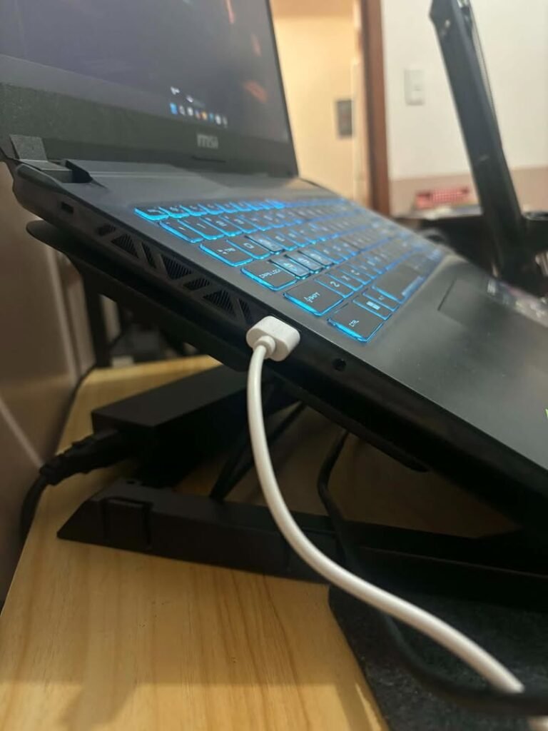 MSI Cyborg 15 A12V gaming laptop left-side I/O ports including USB-C, HDMI, and USB-A