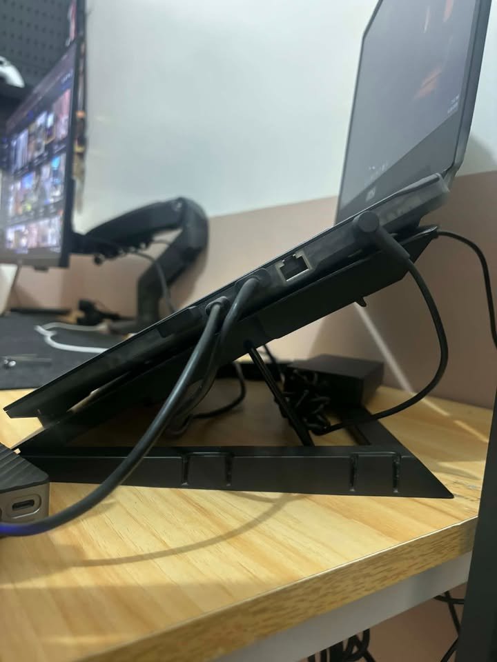 Close view of MSI Cyborg 15 laptop right-side ports including USB, HDMI, and audio jack